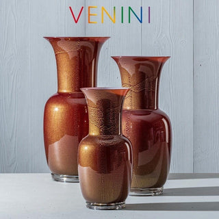 Venini Opalino 706.24 vase ox blood red with gold leaf/cipria pink inside h. 42 cm. - Buy now on ShopDecor - Discover the best products by VENINI design